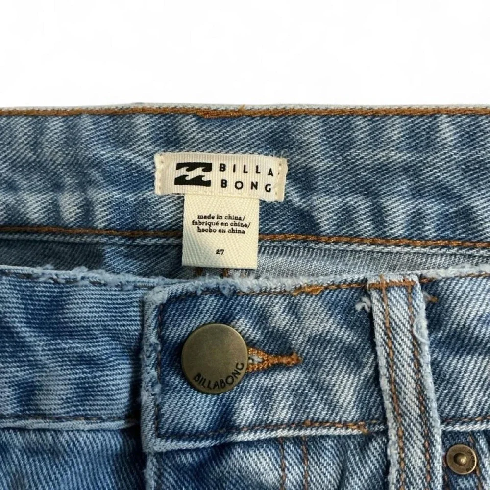 Billabong Denim Shorts Womens 27 Blue New Distressed How Bout That High Waist